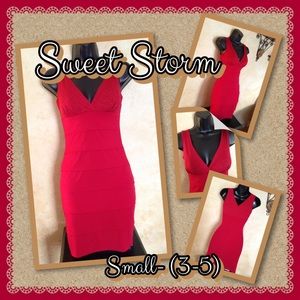 COPY - Sweet Storm- Small (3-5) Red Dress-layered Look